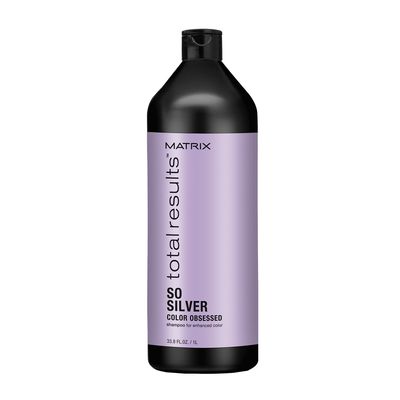 Matrix So Silver Shampoo - Шампунь для нейтрализации желтизны у блондинок с уровнем тона 8-10, 1000 мл - вид 1 миниатюра