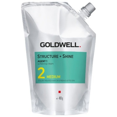 Goldwell Смягчающий крем Structure + Shine Agent 1 Medium 2 для окрашенных волос или волос с мелированием (до 30%), 400 мл - вид 1 миниатюра
